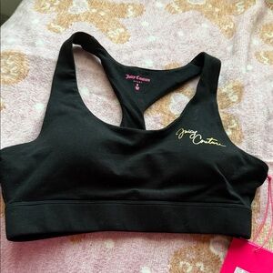 Juicy Couture Black Sports Bra with Gold Accent